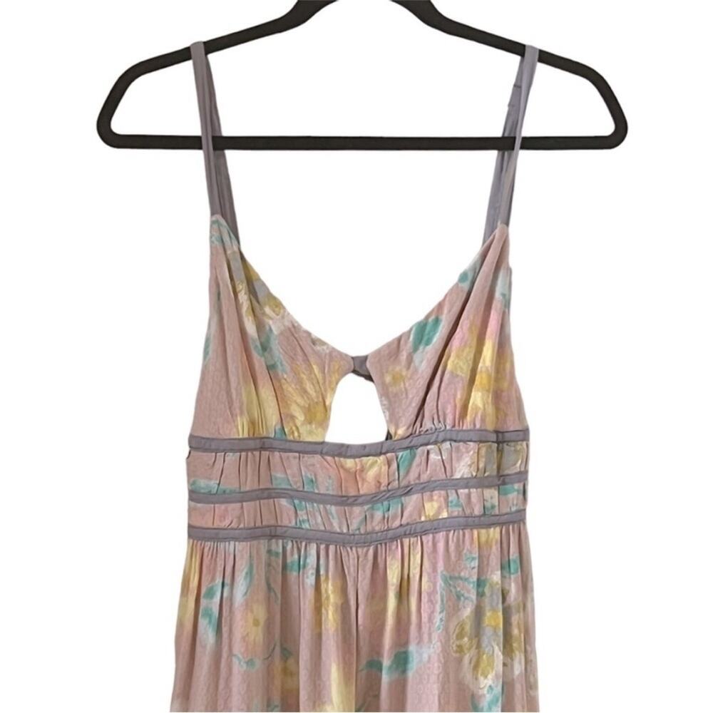 Free People Wisteria Floral In Light Combo Maxi Cut Summer Out Dress Size L - Picture 6 of 12